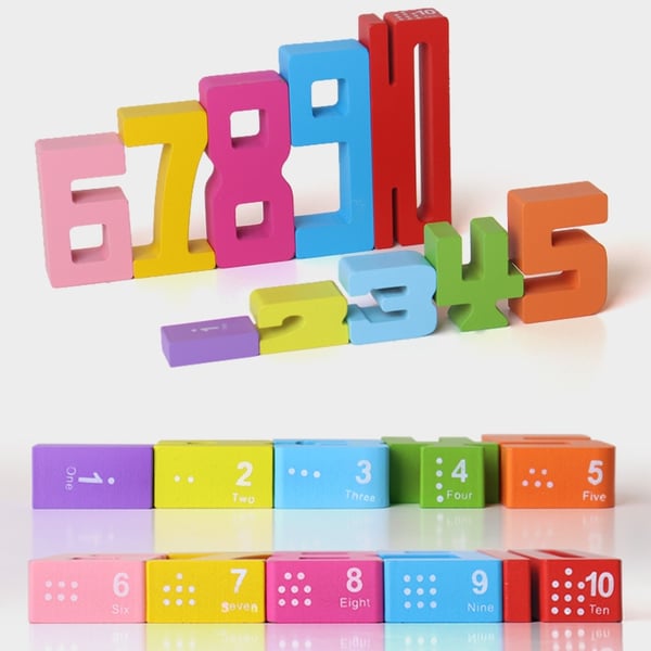 Wooden Educational Number Blocks for Kids