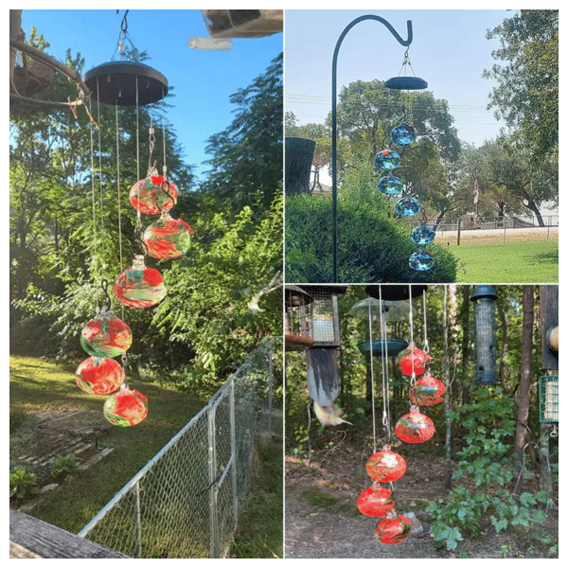 Charming Hummingbird Feeder With Wind Chime