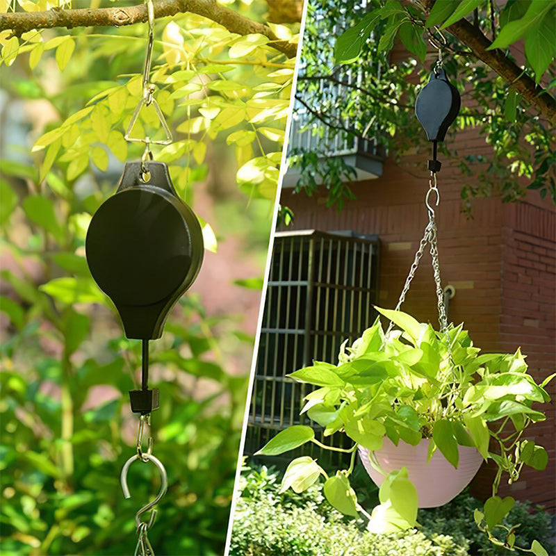 Juego de poleas para plantas, cestas de jardín, macetas y comederos para pájaros