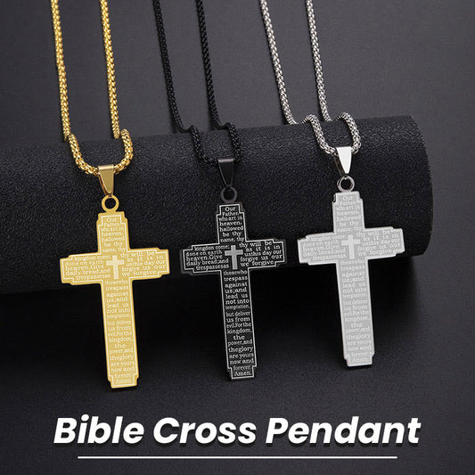 Christian Bible Cross Pendant Necklace