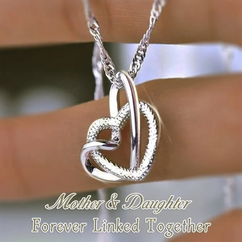 💕Interlocking Heart Necklace - Mother & Daughter 👩👧 Forever Linked Together