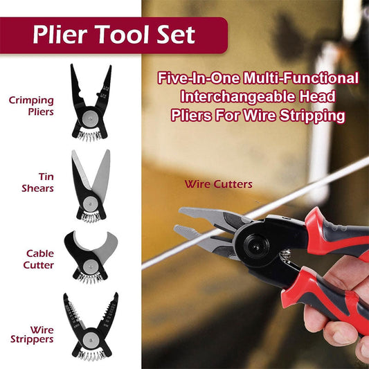 5-in-1-Multifunktionszange mit austauschbarem Kopf zum Abisolieren von Drähten