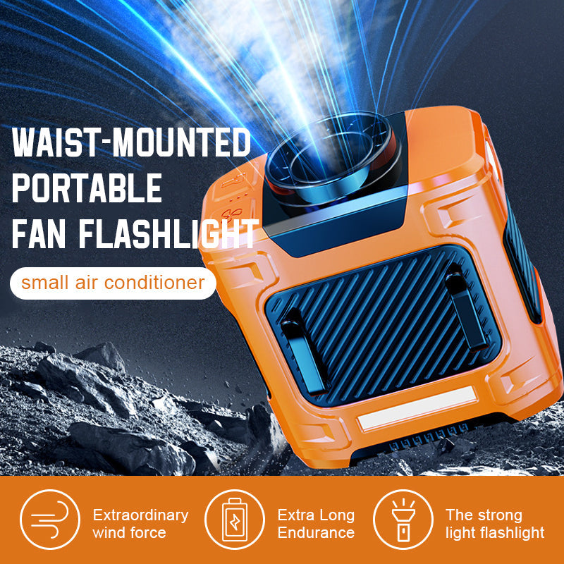 Waist-Mounted Portable Fan Flashlight