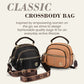 Classic Multifunctional Compartments Adjustable Wide Shoulder Strap Pu Leather Crossbody Bag