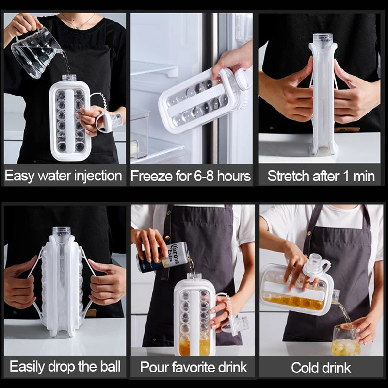 Portable Ice Ball Maker Ice Mold 2-in-1