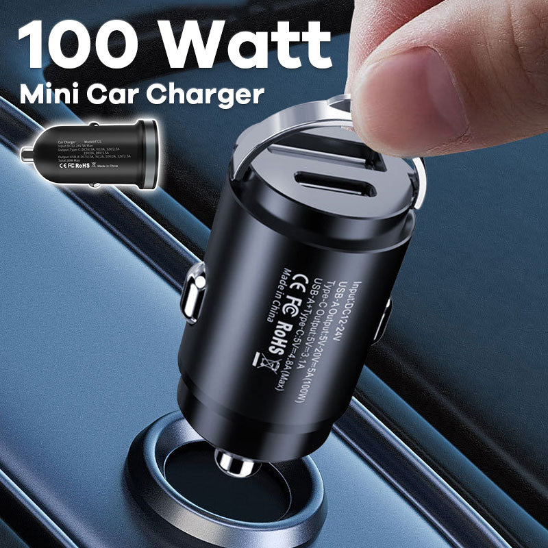 Mini cargador de coche de 100 W