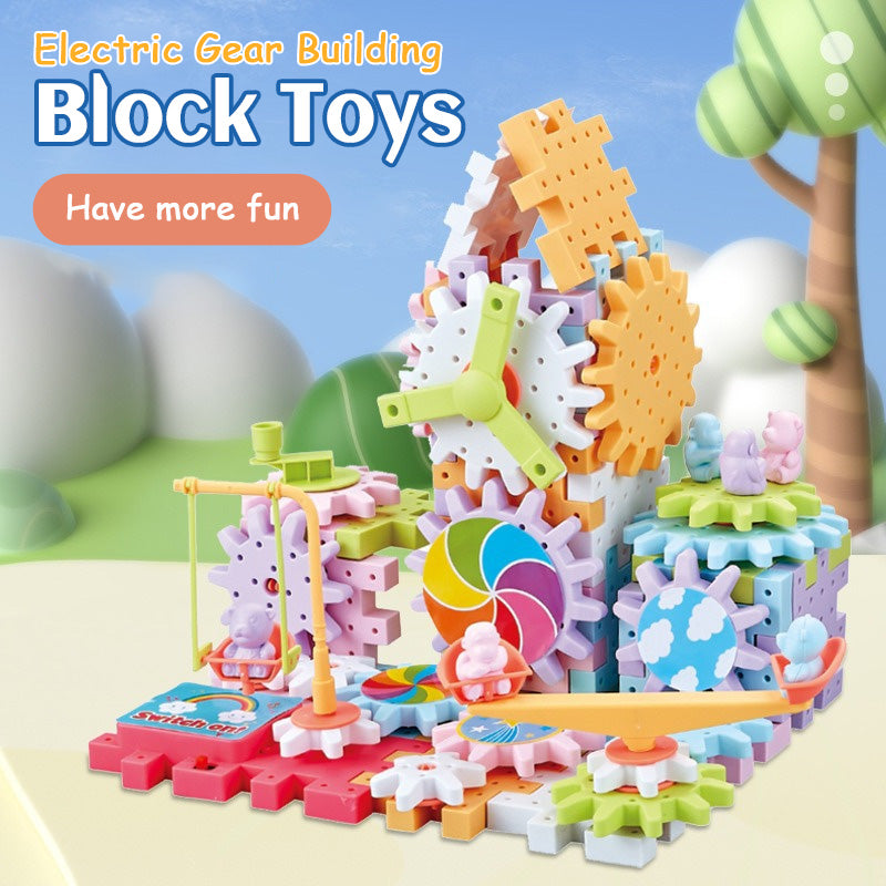 Children's Electric Gear Rotating Building Block Toys