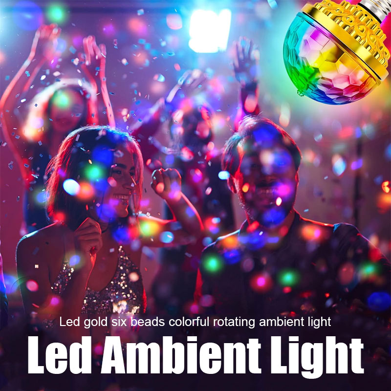 Led Golden Six Beads Colorful Rotating Atmosphere Light