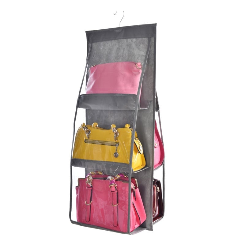 6-pocket foldable hanging handbag organizer