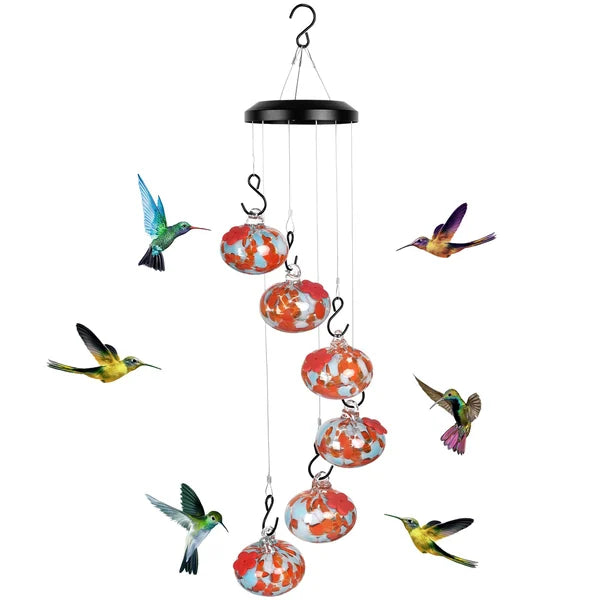 Charming Hummingbird Feeder With Wind Chime