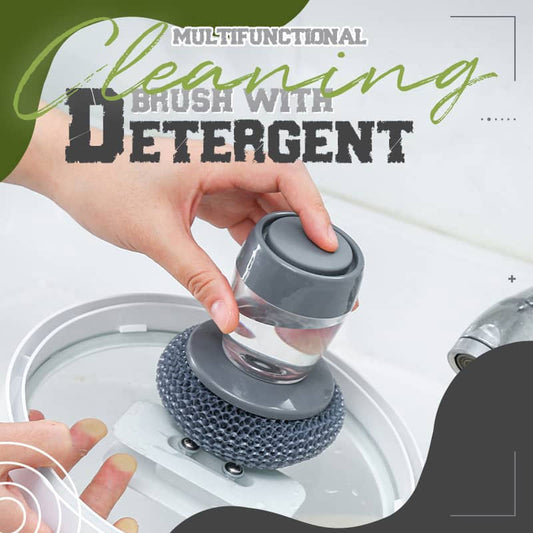 Push-type Automatic Liquid Adding Pot Washing Brush Cleaning Brush Steel Wire Ball