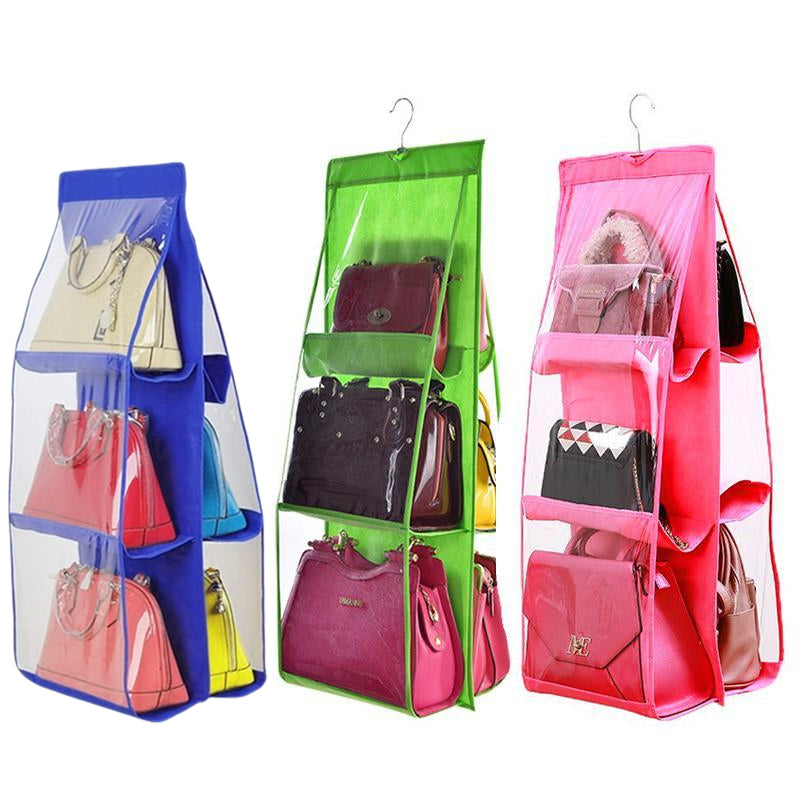 Organizador de bolso colgante plegable con 6 bolsillos