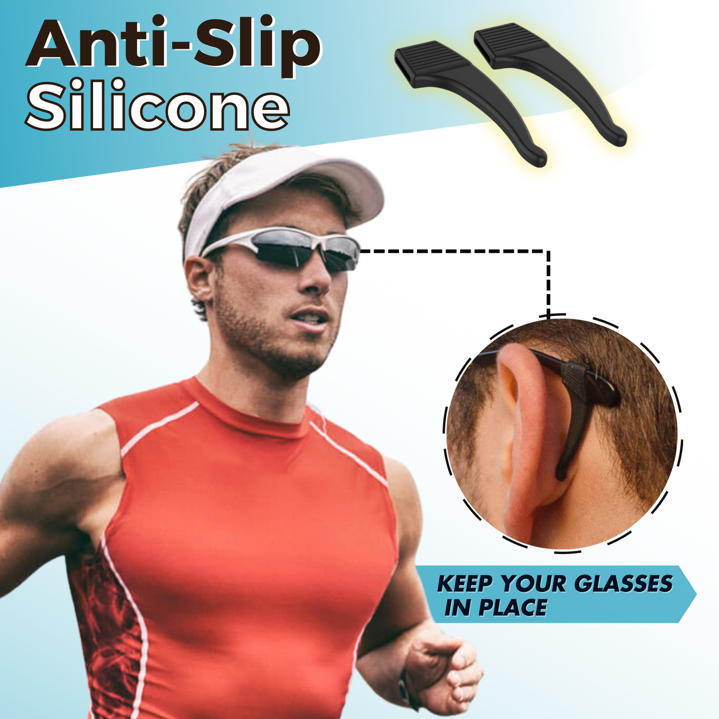 Non-Slip Glasses Grips（3Pairs/Set)