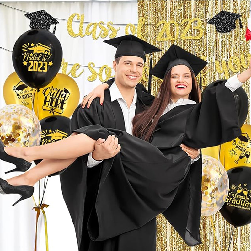 Graduation Balloon Banner Hanging Decoration Set