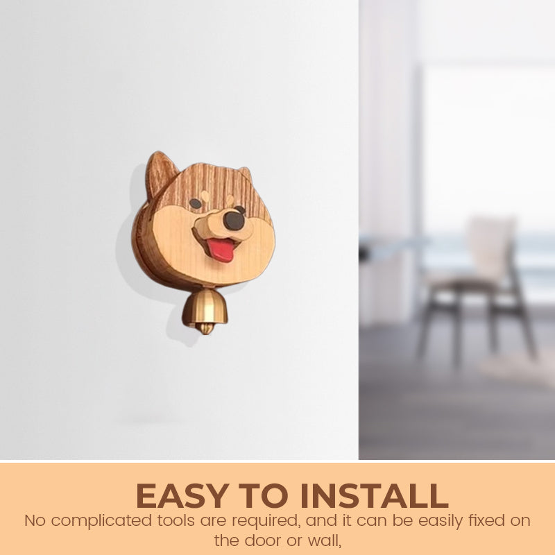 Wooden Shiba Inu Wind Chime Doorbell