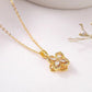 Four-Leaf Clover Rotating Flower Necklace