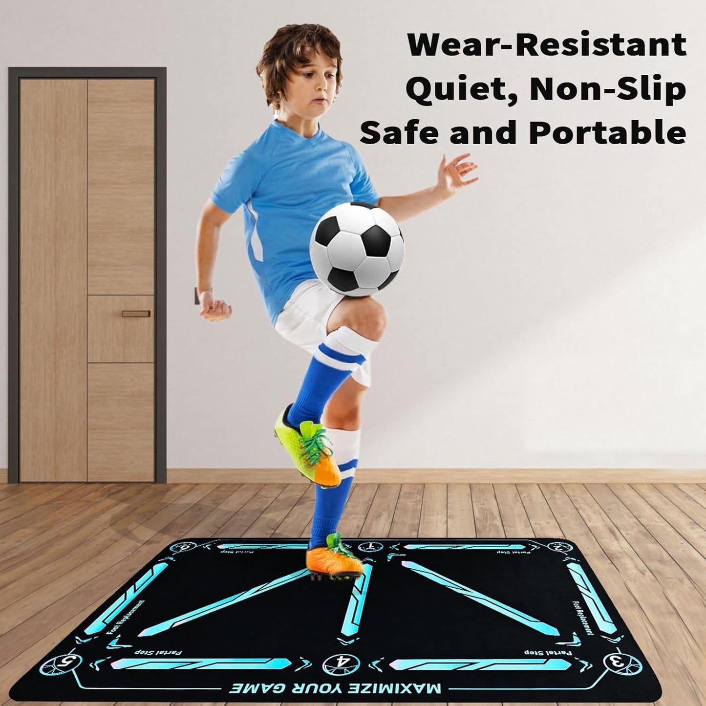 Soccer Train Mat for All Levels Non-Slip Silent