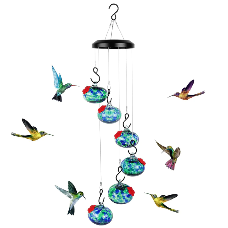 Charming Hummingbird Feeder With Wind Chime