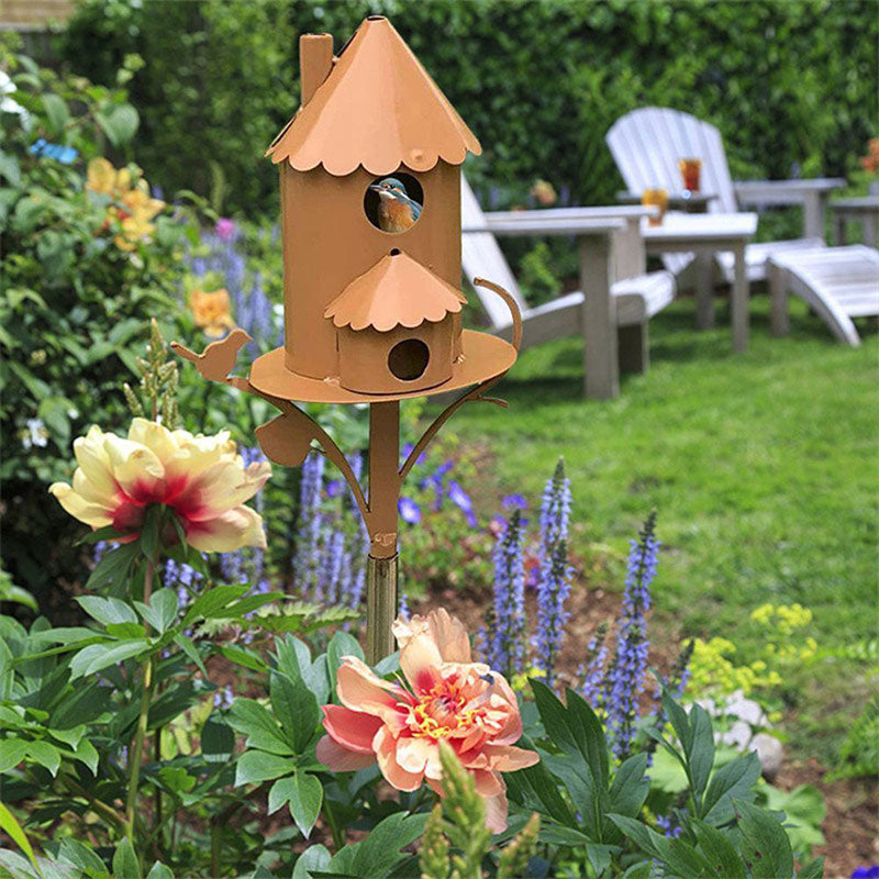 Birdhouse Garden Stakes