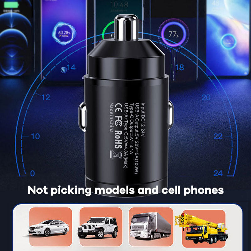 Mini cargador de coche de 100 W