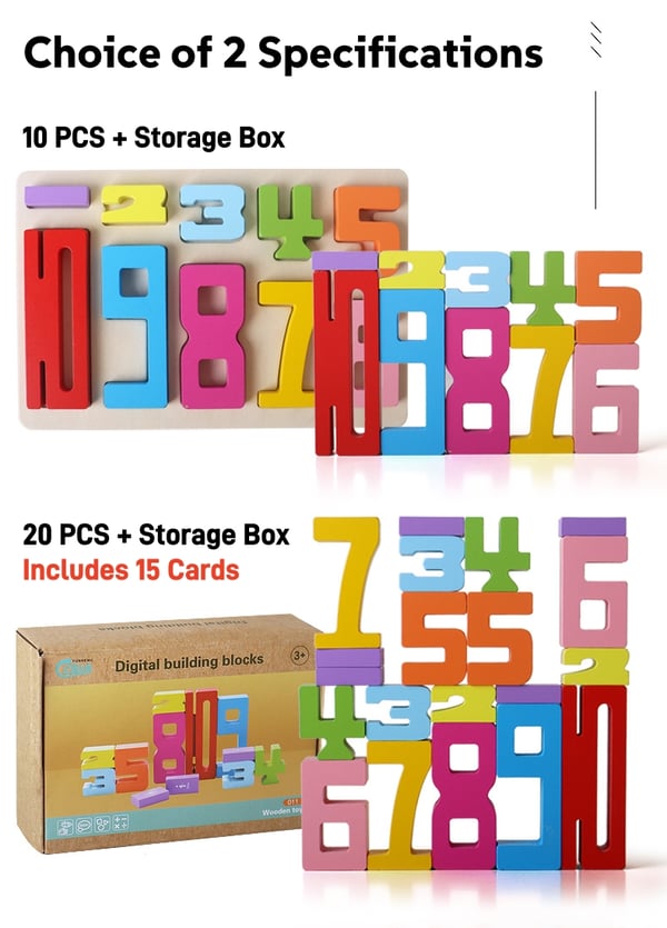 Wooden Educational Number Blocks for Kids