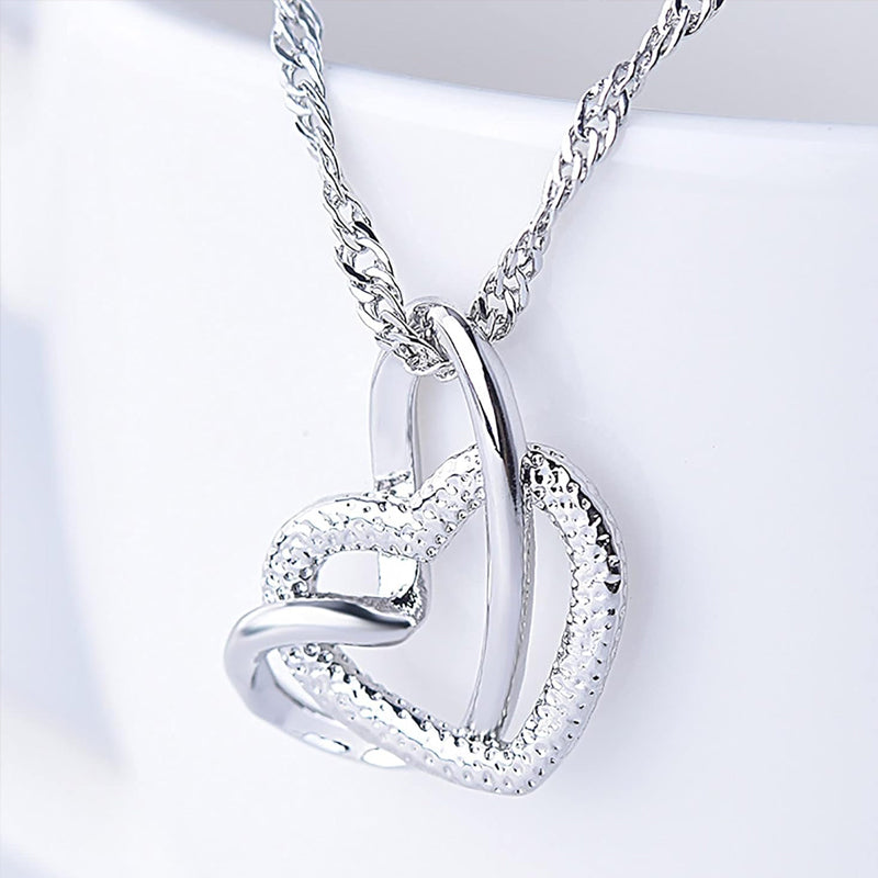 💕Interlocking Heart Necklace - Mother & Daughter 👩👧 Forever Linked Together