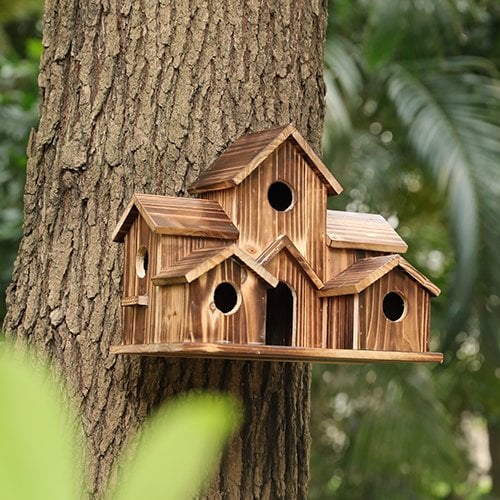 Handgemachtes Vogelhaus mit 6 Löchern – Geschenk für Naturliebhaber 