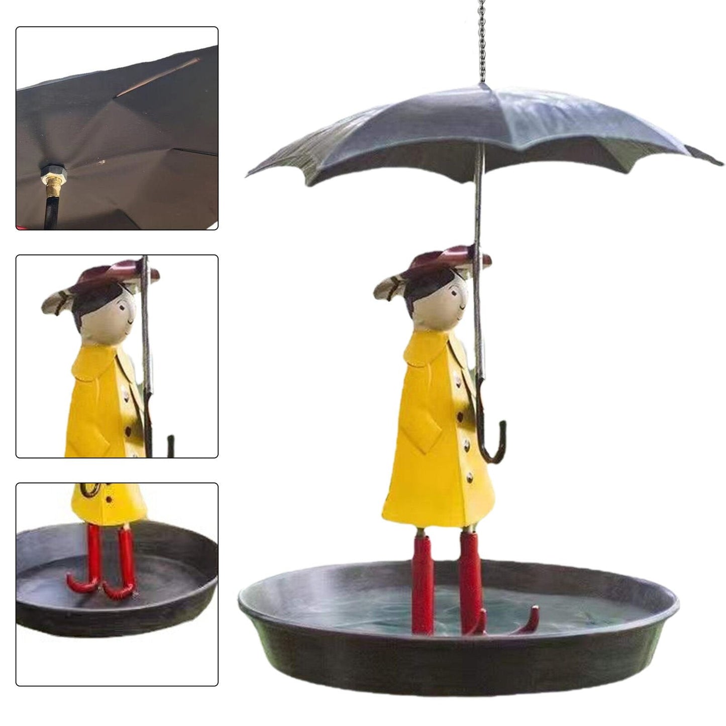 🎁Hanging Umbrella Girl Bird Feeder Garden Decor☂️