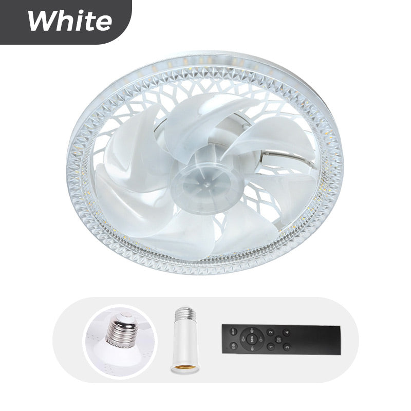 Ventilador silencioso y ajustable 2 en 1 con luz y control remoto para dormitorio