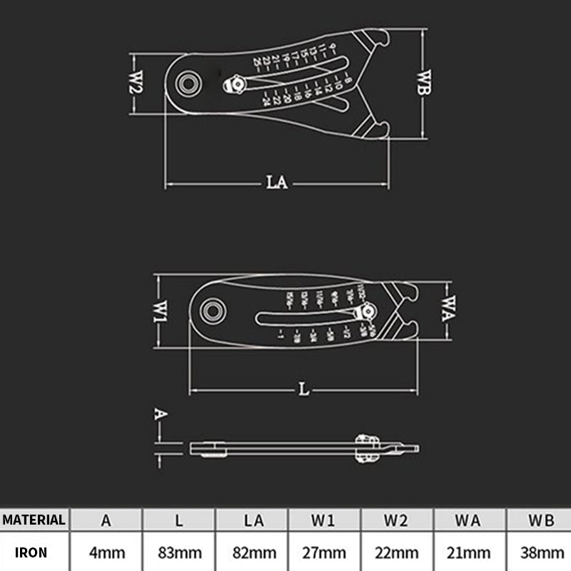 Portable Precise Thread Size Checker Keychain